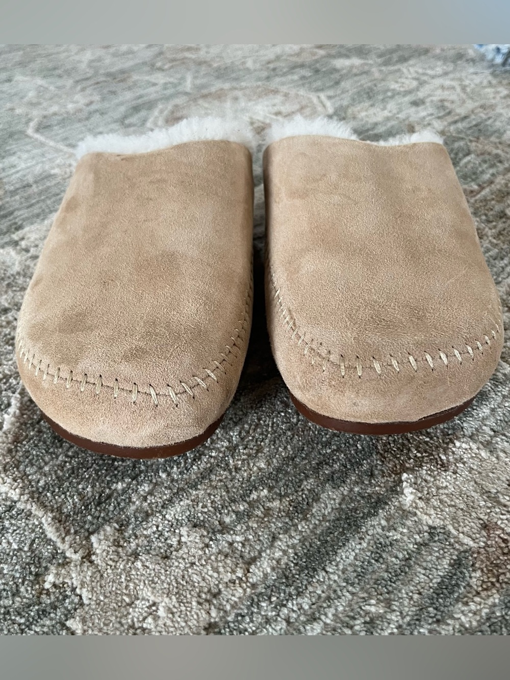 Jenni Kayne Leather Suede Shearling Mule Clogs - Picture 4 of 7